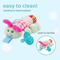 The Caterpillar plush soother going into the wash