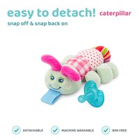 The pacifier detaching from the Caterpillar plush soother