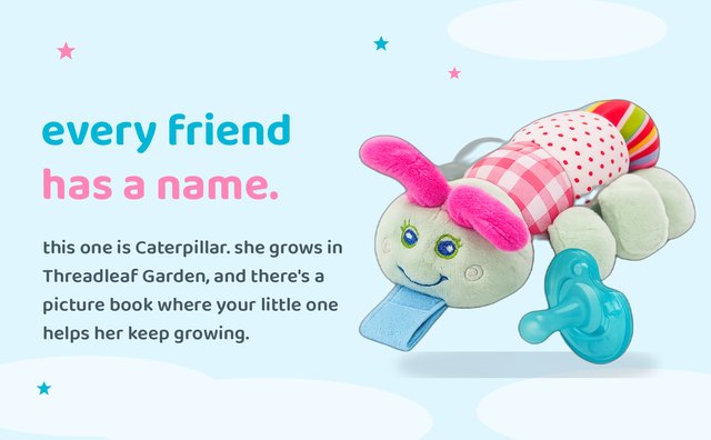 BabyLUV Caterpillar in the story world of Threadleaf Garden