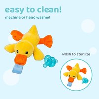 The Duck plush soother going into the wash
