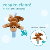 The Monkey plush soother going into the wash